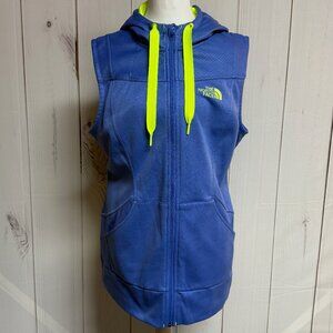 The North Face Suprema Women’s Blue Hooded Full Zip Vest Size Large EUC